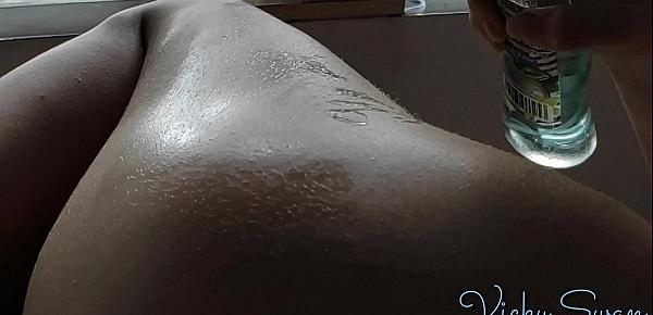  Vicky oils up her beautiful legs, ass, tits and belly Full HD POV